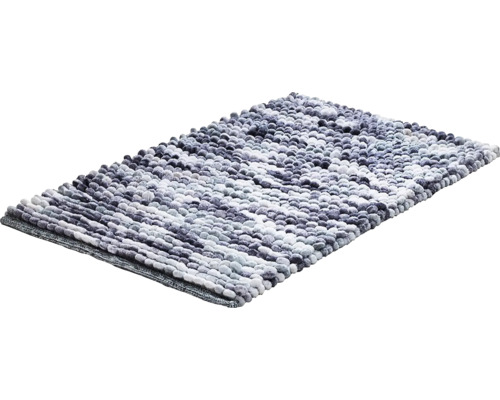 Koupelnová předložka s měkkou nopkovou strukturou ve vzhledu oblázků.