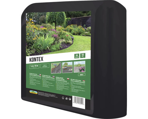 Netkaná textilie Kontex 1,6 krát 10 metrů, stabilizovaná proti ultrafialovému záření, 50 gramů na metr čtvereční, polypropylenová textilie.