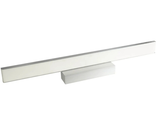 Podlouhlé nástěnné svítidlo LED do koupelny z kovu a plastu.