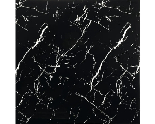 Dlažba v mramorovém vzhledu černá s bílým žilkováním.