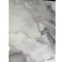 Dlazdice v mramorovem vzhledu se sedym a bezovym zilkovanim.