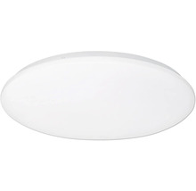 Kulaté bílé stropní svítidlo.