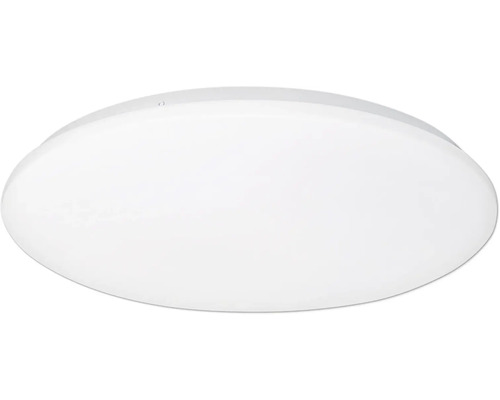 Kulaté bílé stropní svítidlo.