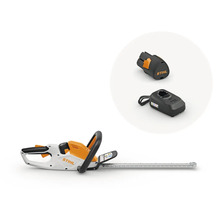 Akumulátorové nůžky na živý plot STIHL včetně akumulátoru a nabíječky.
