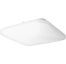 Čtvercové LED stropní svítidlo bílé se zaoblenými rohy.