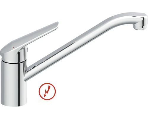 Nízkotlaká dřezová páková baterie s dlouhým otočným ramínkem v chromu