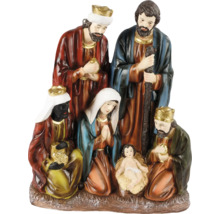 Figurka do betlému s Marií, Josefem, Ježíškem a třemi králi.