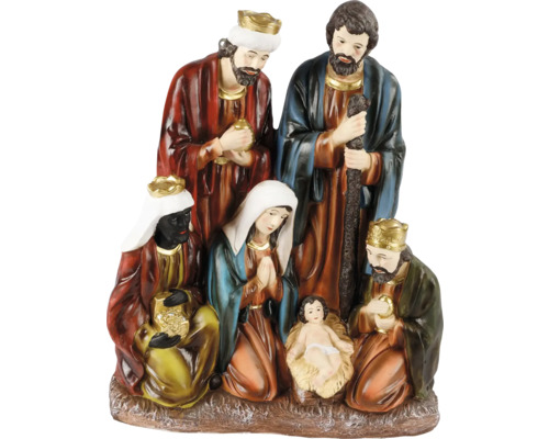 Figurka do betlému s Marií, Josefem, Ježíškem a třemi králi.