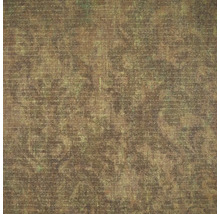 Hnědá vliesová tapeta s vintage damaškovým vzorem, strukturovaný povrch s efektem opotřebení.