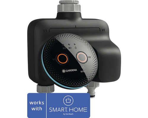 Smart Zavlažovací počítač Gardena Dual Water Control Gardena smart Irrigation Control řízení zavlažování pro dva kanály, kompatibilní se Smart Home by Hornbach.