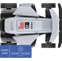 Robotická sekačka Segway Navimow, pohled shora, kompatibilní se Smart Home by Hornbach.