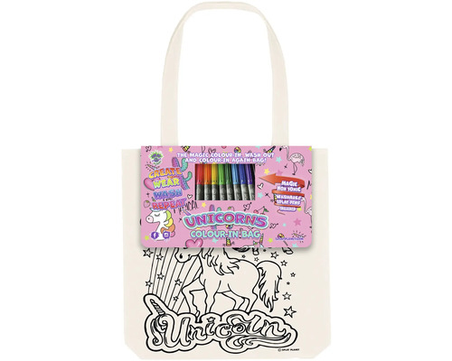Splat Planet vybarvovací taška s motivem jednorožce a 10 vypratelnými fixy na textil pro kreativní tvoření dětí.