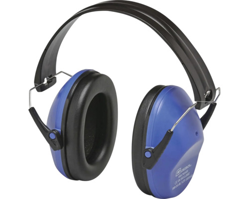 GEBOL mušlové chrániče sluchu pro děti, SNR 26 decibelů, modré a černé s nastavitelným náhlavním obloukem.