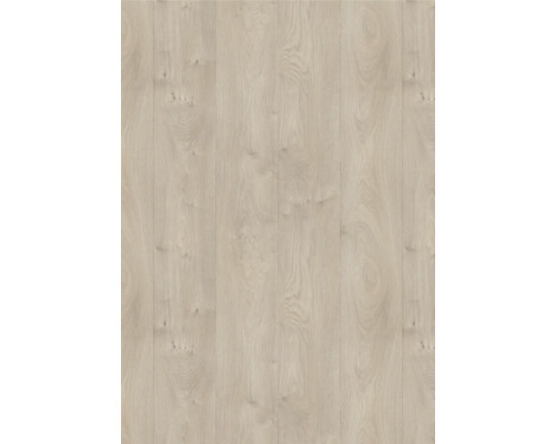 Laminátová podlaha se světlým dekorem dřeva, strukturou a suky.