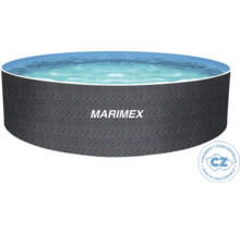 Kulatý bazén Marimex s vnějším ratanovým dekorem, vyrobeno v České republice.