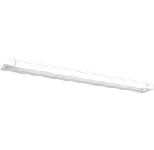 Štíhlé obdélníkové bílé LED stropní svítidlo, minimalistický design, vhodné jako nástěnné nebo stropní světlo pro rovnoměrné osvětlení.