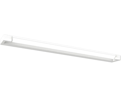 Štíhlé obdélníkové bílé LED stropní svítidlo, minimalistický design, vhodné jako nástěnné nebo stropní světlo pro rovnoměrné osvětlení.