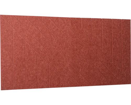 Akustický panel z plsti s geometrickým vzorem linií.