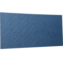 Modrý akustický panel z plsti s diagonálním vzorem.