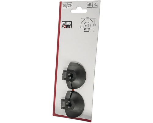 Nákladová oka Cargo Point pro vozidla a kempování, 2 kusy, plast, 4,5 krát 5 centimetrů.