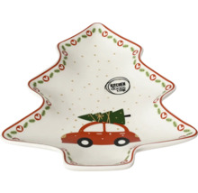 Keramická miska ve tvaru vánočního stromku s motivem červeného auta a stromku, Kitchen Goods and More Logo