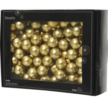 Decoris vánoční koule ze skla, 144 kusů, 2,5 centimetru, matná zlatá.