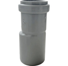 Šedá vysokoteplotní přesuvka z plastu pro odpadní potrubí.