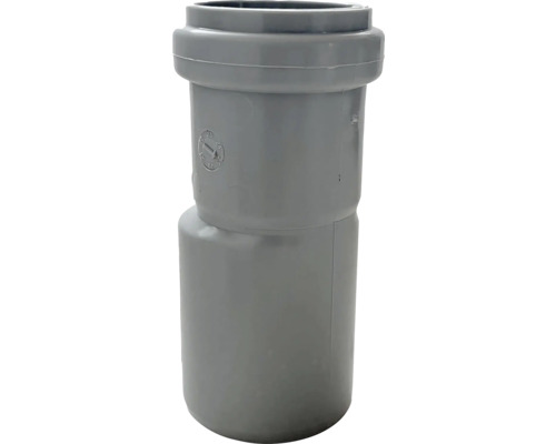 Šedá vysokoteplotní přesuvka z plastu pro odpadní potrubí.