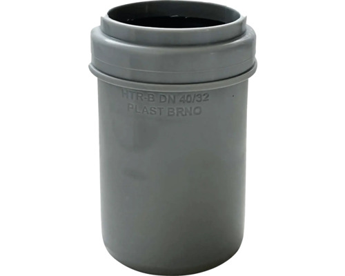 Redukce pro vysoké teploty z plastu, jmenovitý průměr 40 na 32, šedá.