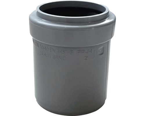 Redukce pro odpadní potrubí jmenovitý průměr 50 na 40 z šedého polypropylenu.