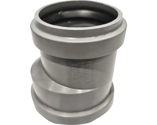 HT redukce excentrická z plastu v šedé barvě, rozměr 50 na 63 milimetrů.