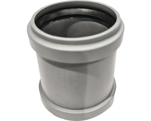 Přesuvka z šedého plastu pro odpadní potrubí.