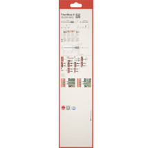 Zadní strana obalu Fischer TherMax II 16/250 M12 s technickými údaji, montážním návodem, příklady, certifikáty a fischer Logo.