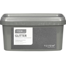 Průhledná povrchová úprava Style Color Glitter se stříbrným třpytem v plastovém kbelíku o objemu 1 litr.