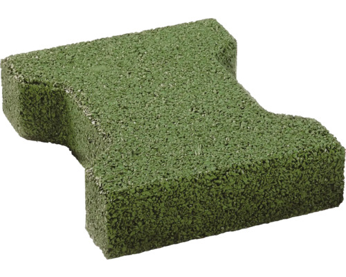 Gumová dlažba ve tvaru dvojitého T z zeleného gumového granulátu pro ochranu proti pádu a podlahy.