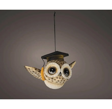 Závěsná figurka sovy s promoční čepicí a střapcem, dekorační figurka z umělého kamene pro dům a zahradu.