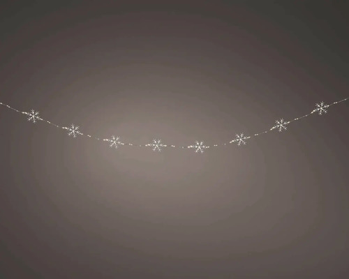 LED světelný řetěz s motivem sněhových vloček pro vánoční dekoraci.