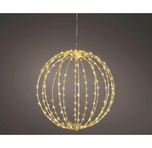 LED drátěná koule s teple bílými LED diodami, kulatá závěsná dekorace do interiéru.