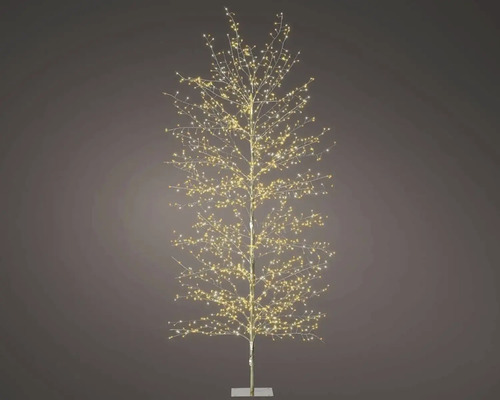 Dekorativní LED světelný strom s mnoha teplými bílými mikro LED diodami na větvích a čtvercovým podstavcem.