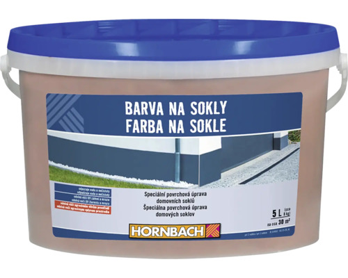 Hornbach barva na sokly pro domovní sokly v plastovém kbelíku, přibližně 5 litrů, hnědošedá.