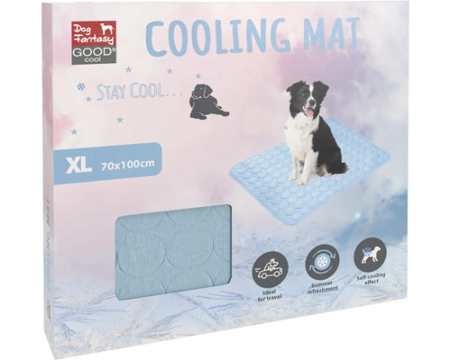 Logo Dog Fantasy. Chladicí podložka pro psy, velikost XL, 70 krát 100 centimetrů, vhodná na cestování s efektem samochlazení.