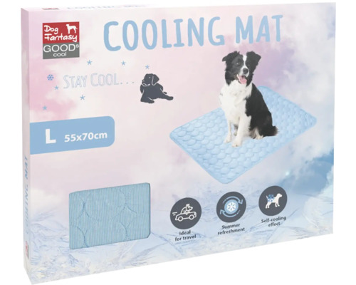 Dog Fantasy chladicí podložka pro psy velikosti L, 55 krát 70 centimetrů, samochladicí efekt, ideální na cesty a pro letní osvěžení.