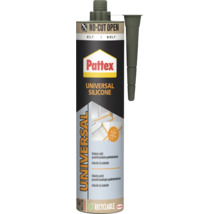 Pattex univerzální silikon bílý v kartuši s tryskou pro vnitřní i venkovní použití, odolný vůči povětrnostním podmínkám.