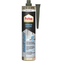 Pattex Premium Silikon Sanitární Manhattan, odolný proti plísním a UV záření, pro koupelny a kuchyně, kartuše s tryskou, Henkel Logo.