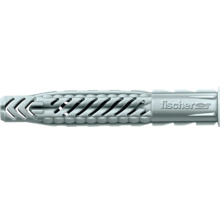 Rozpěrná hmoždinka Fischer z plastu pro stabilní upevnění v různých stavebních materiálech.