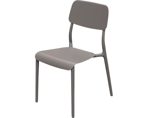 Moderní kovová židle s tvarovaným sedákem a opěradlem.