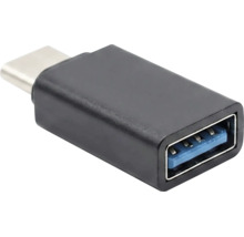 Adaptér USB-C na USB-A z plastu v černém provedení