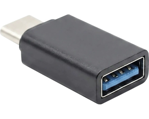 Adaptér USB-C na USB-A z plastu v černém provedení
