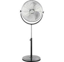 Stojanový ventilátor Rohnson z kovu s výškově nastavitelným stojanem a kulatou základnou.