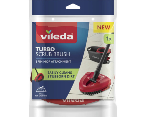 Vileda Logo. Trojúhelníkový drhnoucí kartáč Turbo, nástavec pro rotační mop na čištění odolných nečistot, ideální pro spáry.